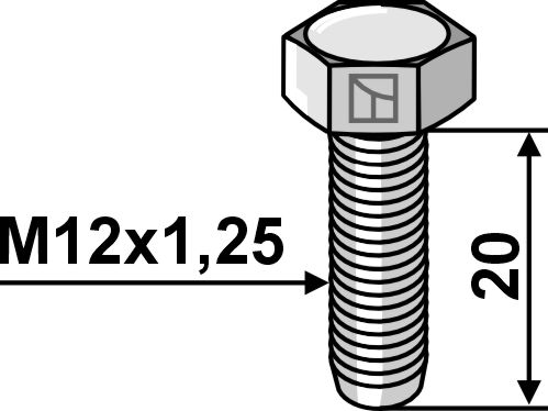IHOF Schraube M12x1,25 - Verzinkt - 10.9