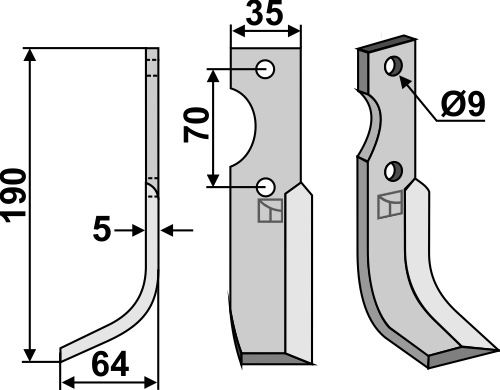 IHOF Fräsmesser 190x35mm, links