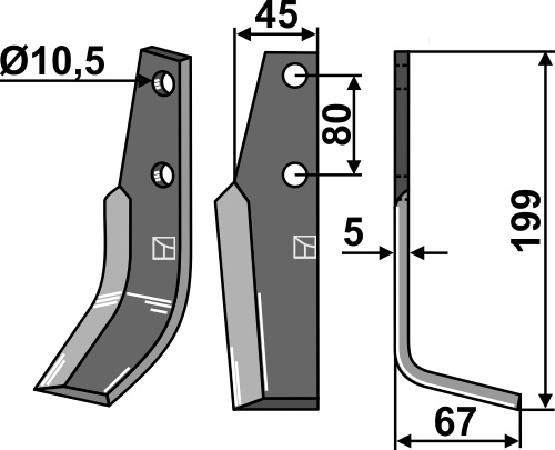 IHOF Fräsmesser 199x45mm, rechts