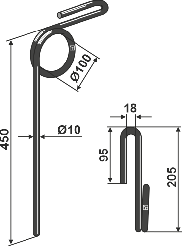 IHOF Striegelzinken Ø10mm