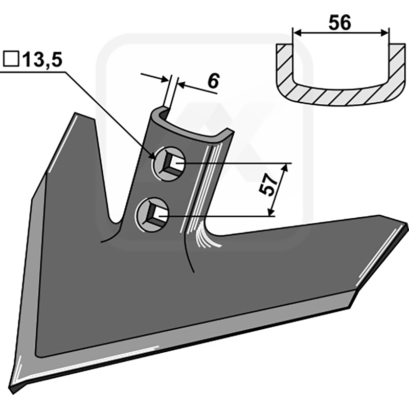 Landwirtschaft Bodenbearbeitung Grubber Schare & Leitbleche Gänsefussschar 250 x 6 John Deere|Concord|Case IH