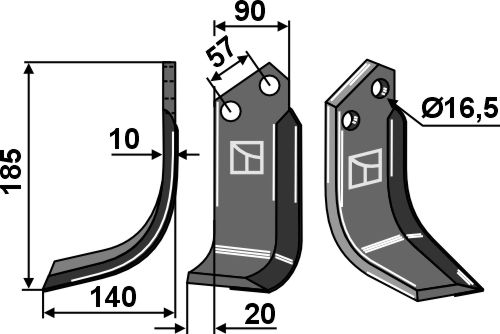 IHOF Fräsmesser 185x90mm, links - Hartmetallbeschichtet