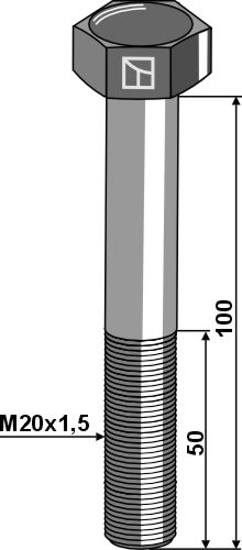 IHOF Sechskantschraube M20x1,5x100 ohne Mutter