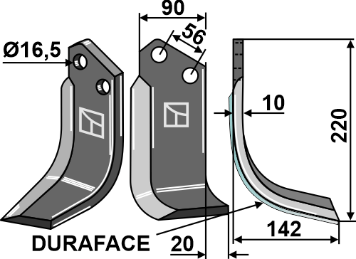 IHOF Fräsmesser DURAFACE 220x90mm, rechts