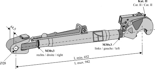 IHOF Oberlenker kpl. 652mm