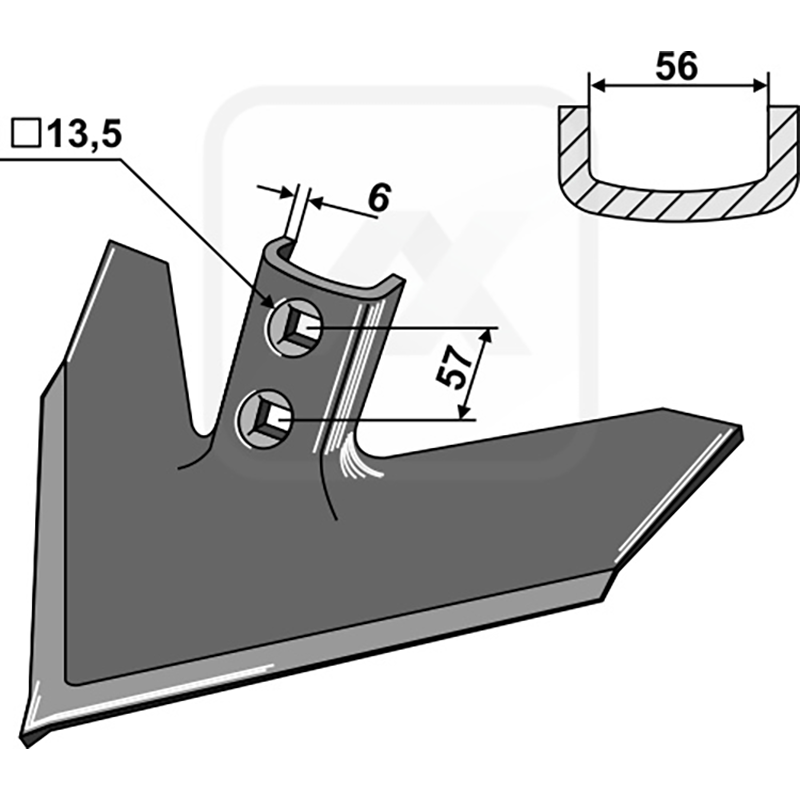 Landwirtschaft Bodenbearbeitung Grubber Schare & Leitbleche Gänsefussschar 305 x 6 John Deere|Concord|Case IH|Flexi-Coil