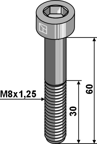 IHOF Innensechskantschraube M8x1,25x60 - Verzinkt