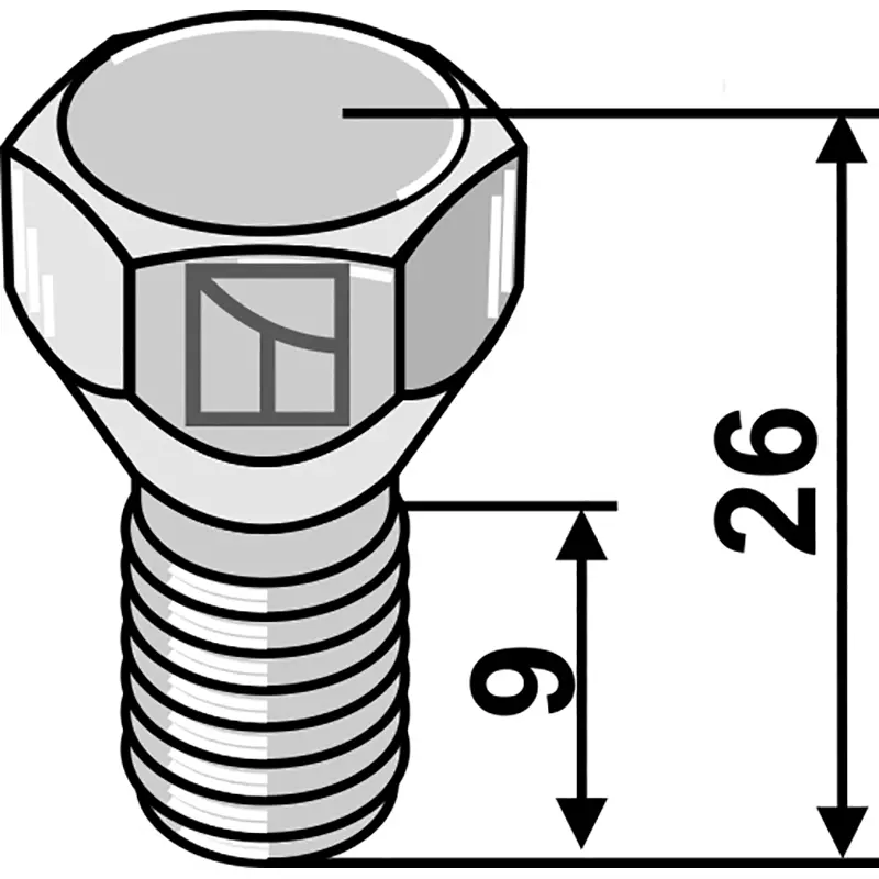 Landwirtschaft Bodenbearbeitung Scheibeneggen Zubehör Schraube M12x1,25