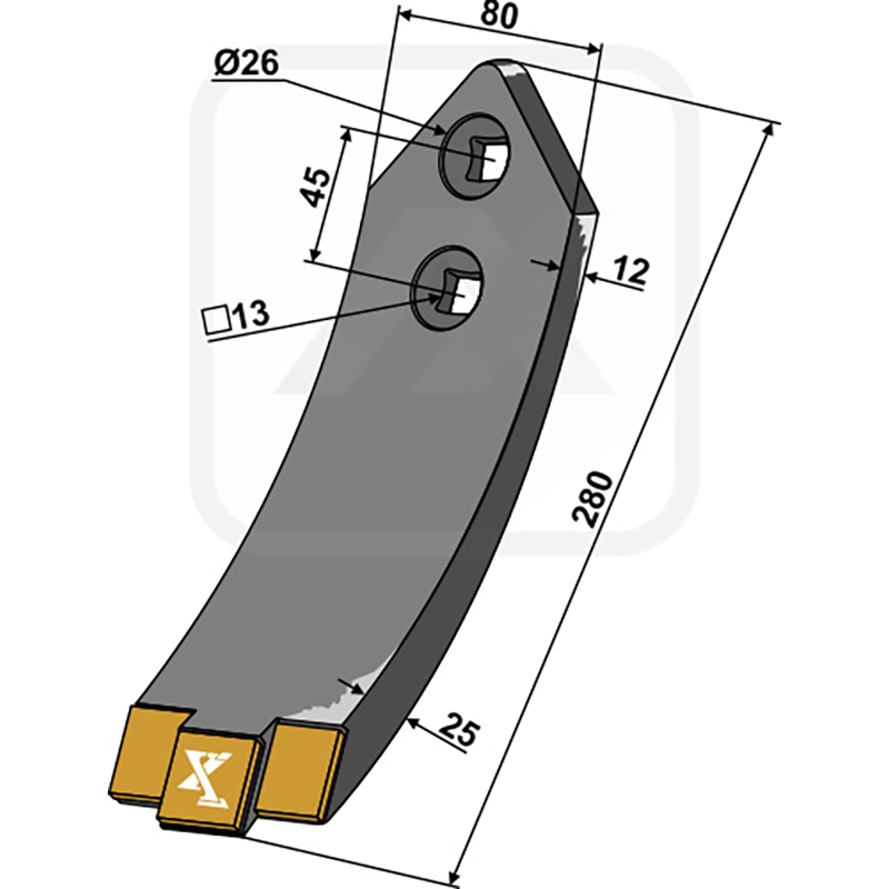 Landwirtschaft Bodenbearbeitung Grubber Schare & Leitbleche Scharspitze - Hartmetall Kuhn