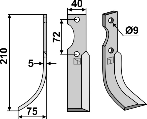 IHOF Fräsmesser 210x40mm, links