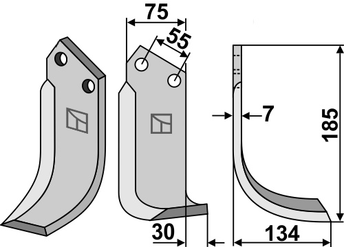 IHOF Fräsmesser 185x75mm, rechts