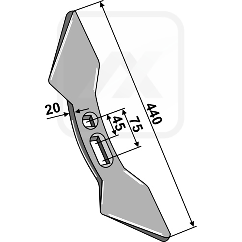 Landwirtschaft Bodenbearbeitung Grubber Schare & Leitbleche Doppelherzschar  45-75 Quivogne