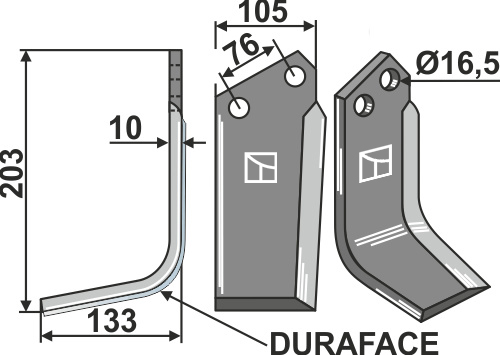 IHOF Fräsmesser DURAFACE 203x105mm, links