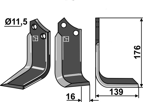 IHOF Fräsmesser 176x75mm, rechts