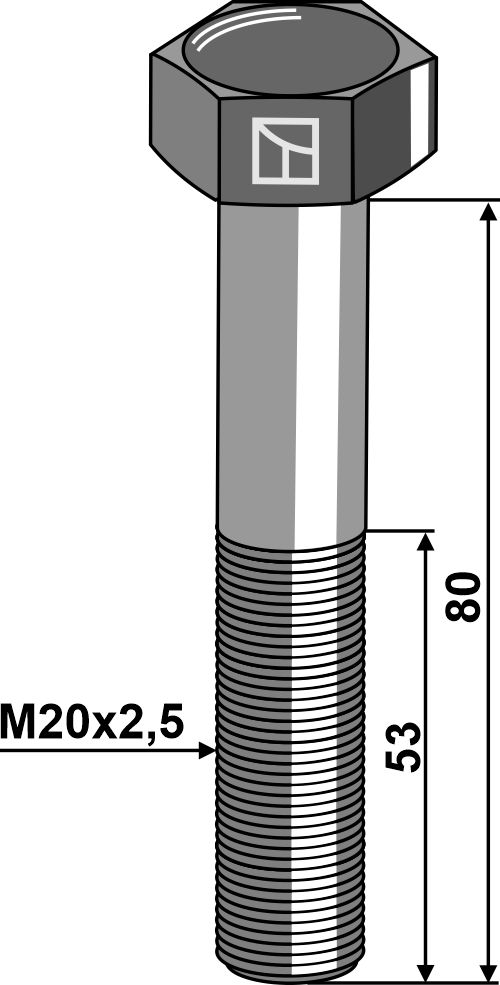 IHOF Sechskantschraube M20x2,5x80 ohne Mutter