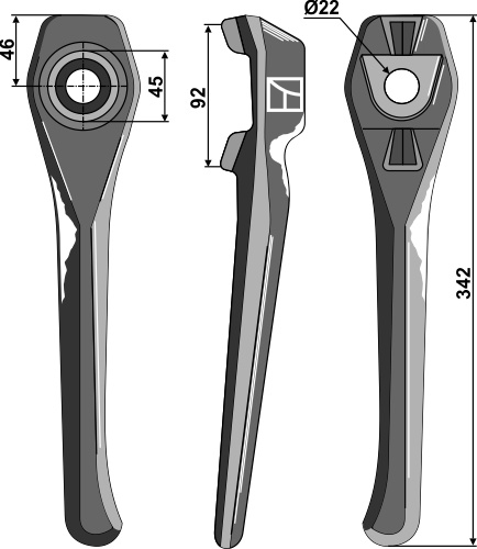 IHOF Kreiseleggenzinken 342mm, rechts