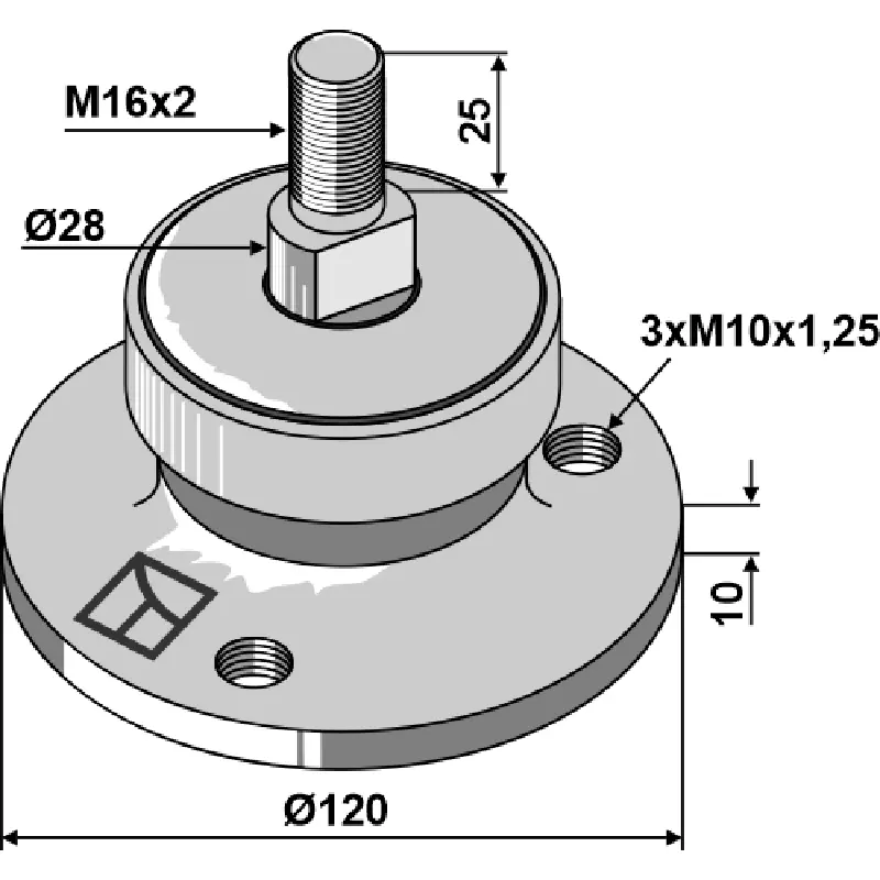 Landwirtschaft Bodenbearbeitung Scheibeneggen Zubehör Lager mit Gewinde M16