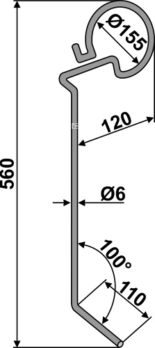 IHOF Striegelzinken Ø6mm, links