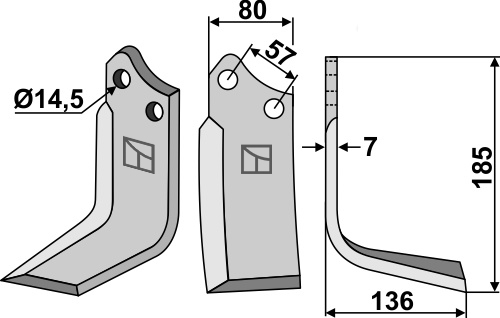 IHOF Fräsmesser 185x80mm, rechts