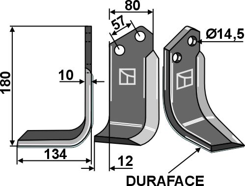 IHOF Fräsmesser DURAFACE 180x80mm, links