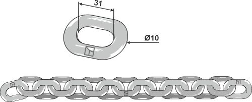 IHOF Kratzbodenkette - 10x31 - D7