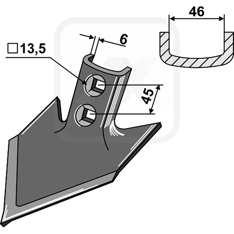 Landwirtschaft Bodenbearbeitung Grubber Schare & Leitbleche Gänsefussschar 100 x 6 John Deere|Case IH