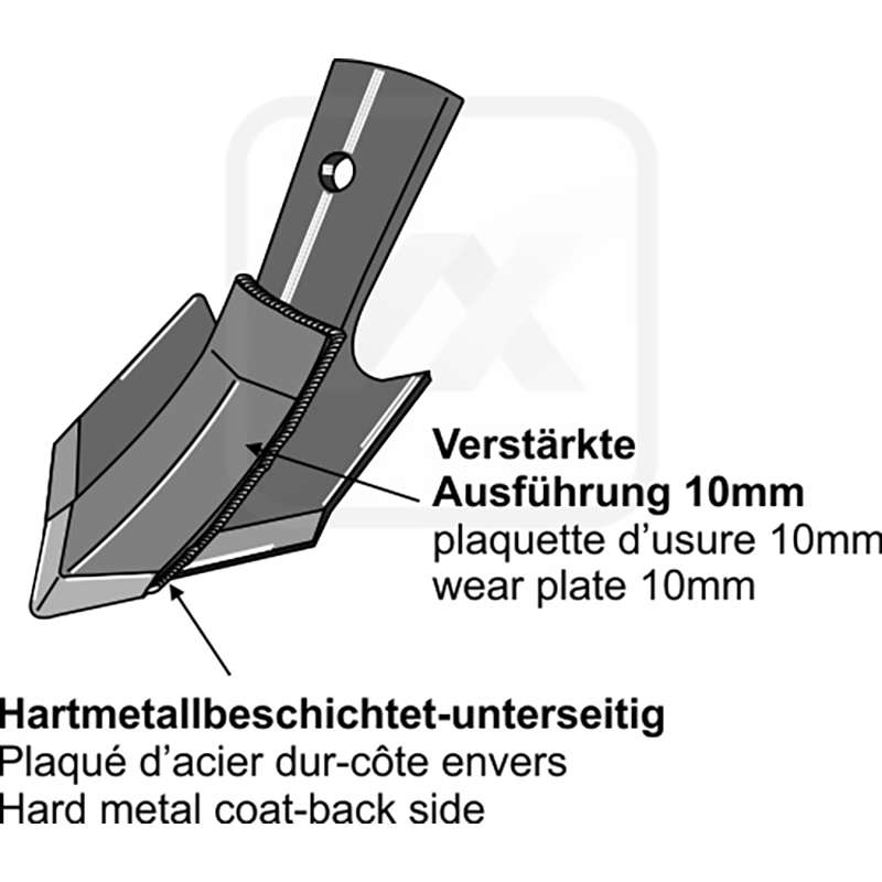 Landwirtschaft Bodenbearbeitung Grubber Schare & Leitbleche Schnell-Wechsel-Schar - 100mm Bourgault