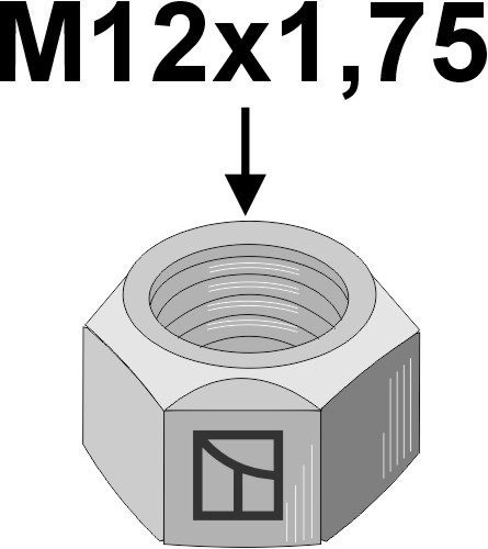 IHOF Mutter M12x1,75 - verzinkt - links Gewinde