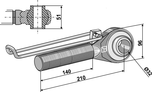 IHOF Spindel M42x3 - 140