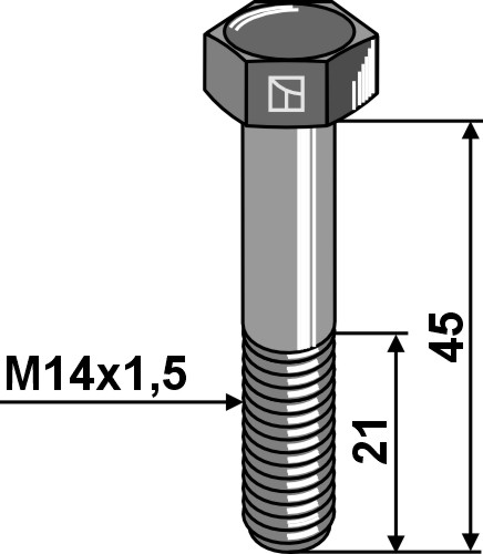 IHOF Sechskantschraube mit Feingewinde - M14x1,5x45 - 12.9