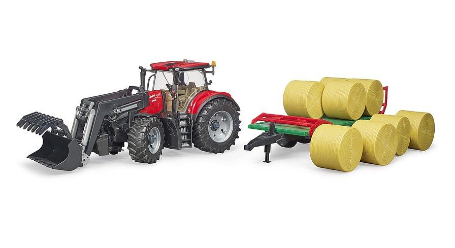 BRUDER Case IH Optum 300 CVX mit Frontlader und BALLENWAGEN BRUDER Case IH Optum 300 CVX mit Frontlader und BALLENWAGEN