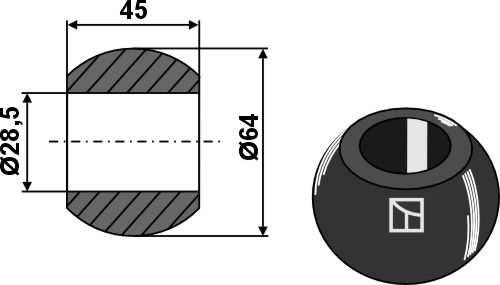 IHOF Unterlenkerkugel - Kat. III-II - BLACK LINE