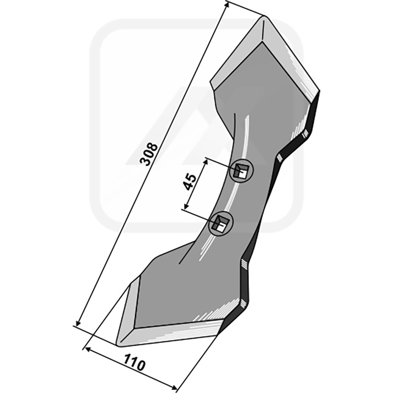 Landwirtschaft Bodenbearbeitung Grubber Schare & Leitbleche Schar K31 - 8 mm Doublet-Record|Kongskilde|HE-VA
