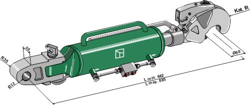 IHOF Hydraulischer Oberlenker mit Fanghaken und Gelenkkopf