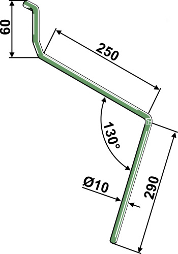 IHOF Striegelzinken Ø10mm, links