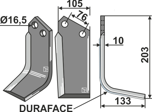 IHOF Fräsmesser DURAFACE 203x105mm, rechts