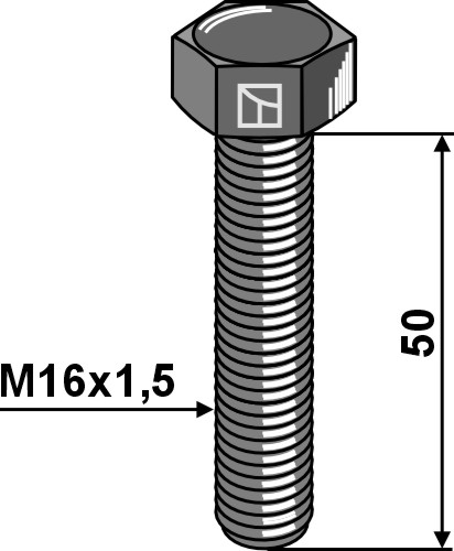 IHOF Sechskantschraube mit Feingewinde - M16x1,5x50 - 12.9