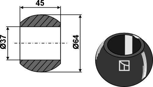 IHOF Unterlenkerkugel - Kat. III - BLACK LINE
