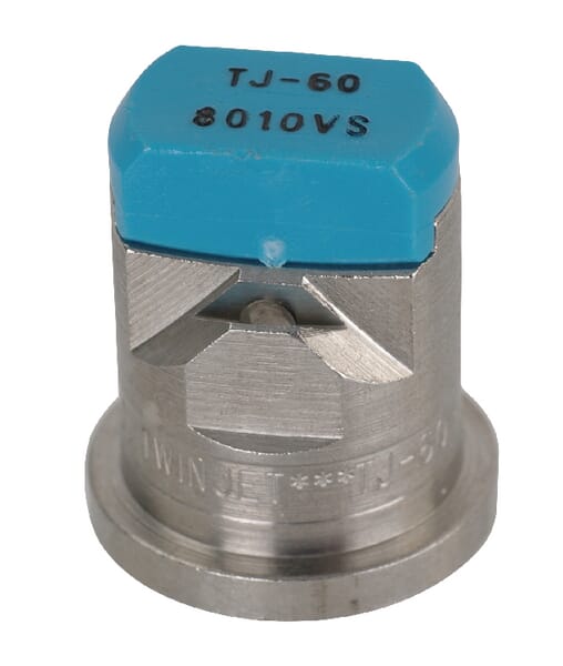 Doppelflachstrahldüse TJ 80° hellblau V2A TJ608010