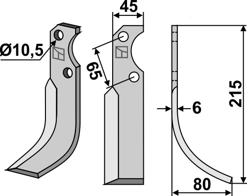 IHOF Fräsmesser 215x45mm, rechts