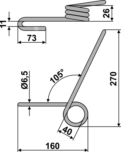 IHOF Striegelzinken Ø6,5mm