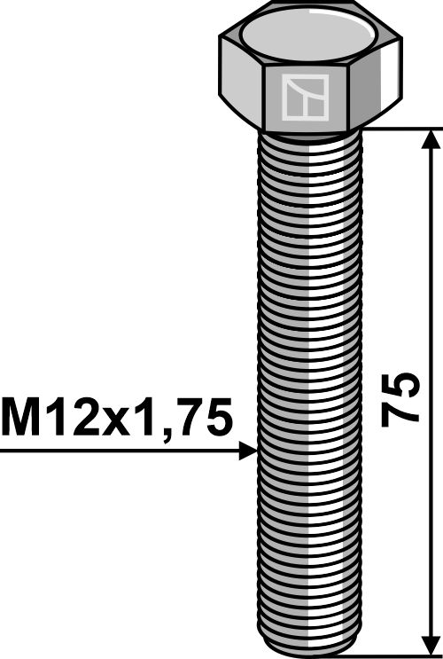 IHOF Sechskantschraube M12x1,75x75 ohne Mutter