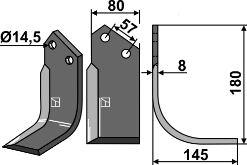 IHOF Fräsmesser 180x80mm, rechts