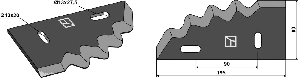 IHOF Futtermischwagenmesser - Hartmetallbeschichtet, rechts