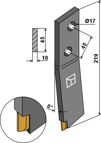 IHOF Schraubzinken - links - Hartmetall