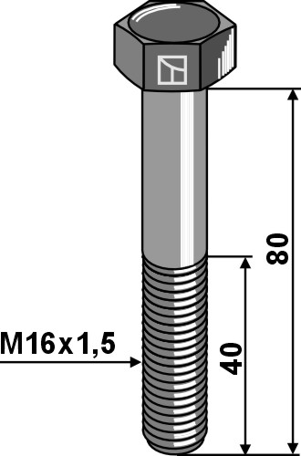 IHOF Sechskantschraube mit Feingewinde - M16x1,5X80 12.9