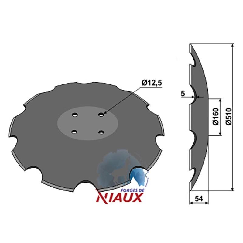 Landwirtschaft Bodenbearbeitung Scheibeneggen Scheibe mit flachem Ansatz gezackt Köckerling|Maschio