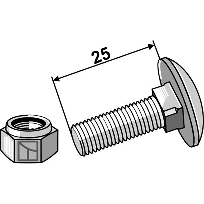 Landwirtschaft Bodenbearbeitung Grubber Schare & Leitbleche Schraube  - M8 x 25