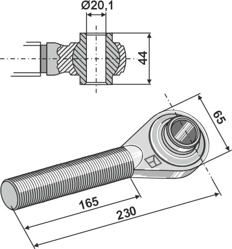 IHOF Spindel mit gehärteten Kugelaugen M30x3,5