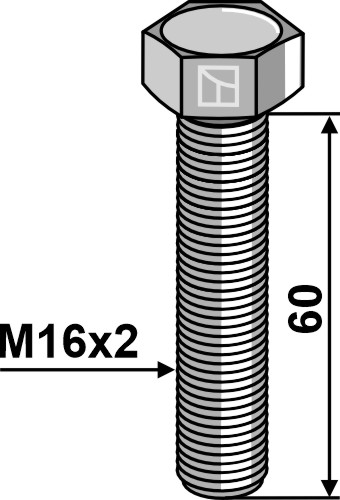 IHOF Sechskantschraube M16x2x60 ohne Mutter - Verzinkt